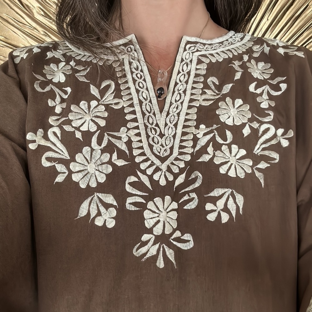 Vintage 60s/70s embroidered sundress / coverup